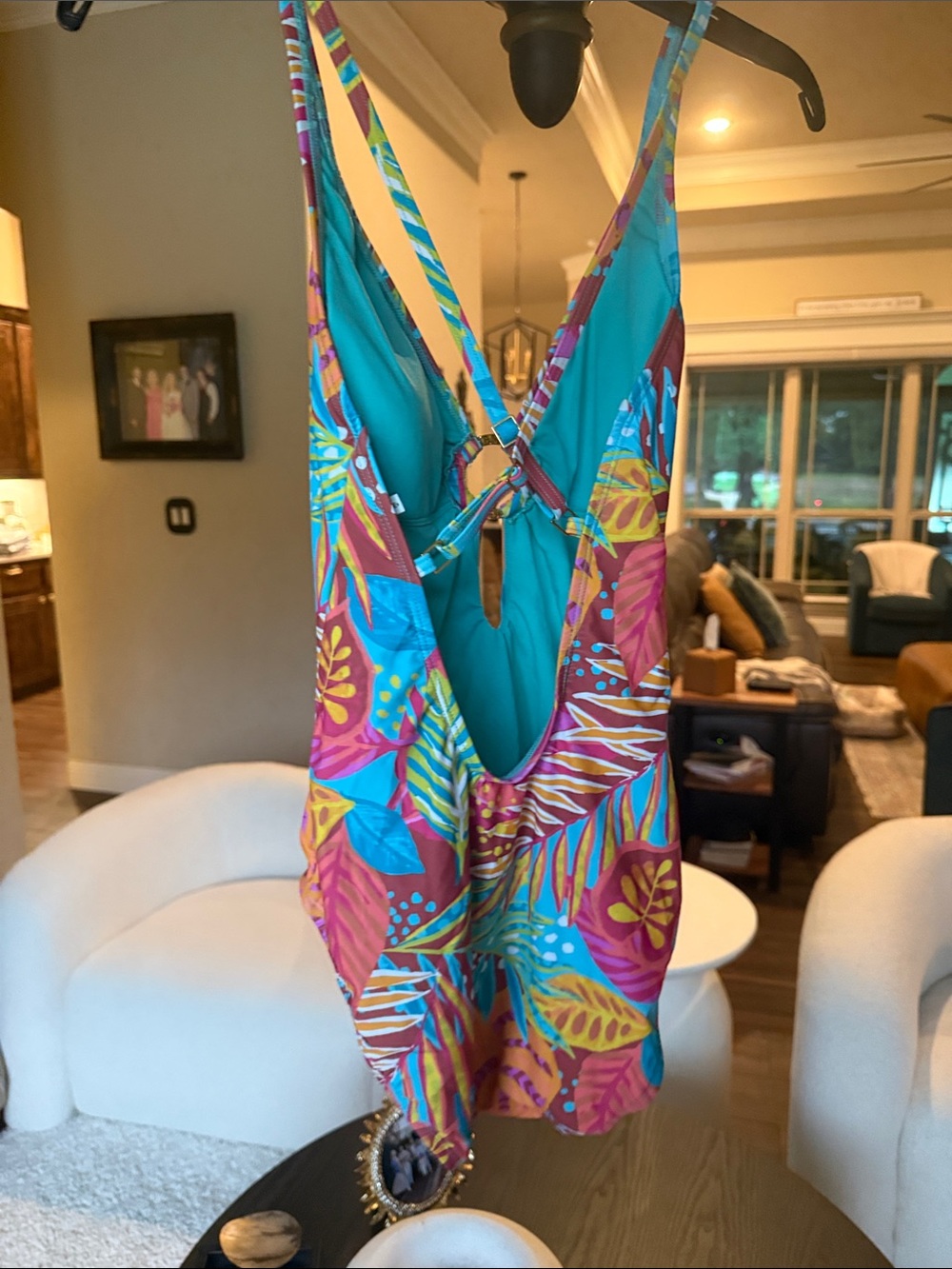 Bleu Rod Beattie Tropical Leaf Multicolor One-Piece Swimsuit - Picture 3 of 5